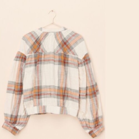 Free People Mattie Plaid Bomber Jacket - Picture 5 of 11